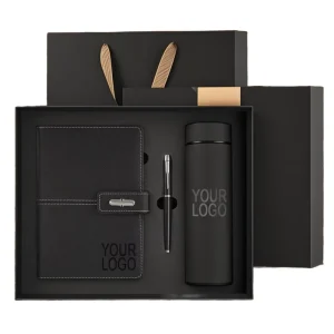Custom Logo Printing Or Engraving Logo PU Leather Notebook Stainless Steel Tumbler USB Premium Corporate Gift Set