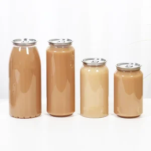Custom Logo Printing Plastic Can Soda Bottle With Aluminum Lid. 250ml 330ml 375ml 500ml POP Pull Ring Can With Lid