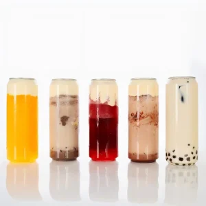 Custom Logo Pull Ring PET Square-shaped Plastic Bottles for Carbonated Drinks Mineral Water Juices Packaging