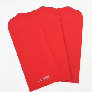 Custom Logo Red Envelopes Luxury Gold Foil Stamping Hong Bao with Offset Paper & Duplex Board for New Year & Wedding