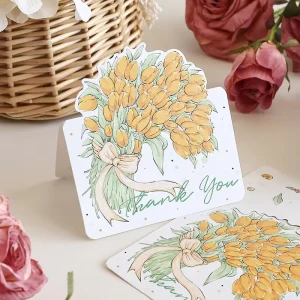 Custom Logo Romantic Gratitude Folded Greeting Cards High Quality Color Printing Luxury Thank You Cards Special Paper
