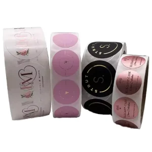 Custom Logo Self Adhesive Sticker Roll Waterproof Adhesive Labels Custom Printing for Bottle Jar Box Retail Product Packaging