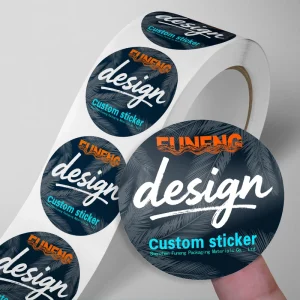 Custom Logo Stickers Vinyl Self Adhesive Outdoor Round Waterproof Stickers Color Digital Printing Packaging Label Rolls