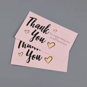 Custom Logo Texture Paper Emboss Deboss Thank You Card Small Business Thank You Cards Labels Tags