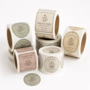 Custom Logo Vinyl Sticker Rolls Waterproof Self Adhesive Brand Seal Labels For Cosmetics And Food Packaging