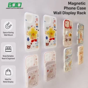 Custom Logo Wall Mounted Acrylic Magnetic Phone Case Display Stand Retail Holder For Phone Accessories Shop IPhone 17 Pro Max