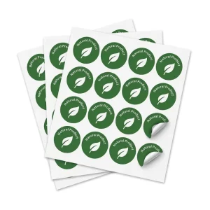 Custom Logo Waterproof UV Resistant Scratchproof Pre cut PVC Adhesive Stickers for Organic Snack Container Sealing 3 5