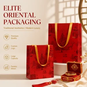 Custom Logo Wedding Gift Bag Large Jewelry Packaging Paper Bag with Ribbon Handle Bulk Bridal Welcome Bag