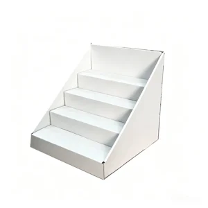 Custom Logo White Cardboard Countertop Display Rack High End Retail Stores Professional FSC Certified Durable