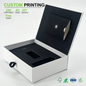 Custom Luxury Black Paper Packing Folding Hard Rigid Cardboard Gift Box Magnetic Paper Box Packaging With Magnetic Flap Closure