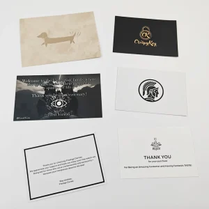 Custom Luxury Business Card Thank You Cards Small Business Printable White Black Paper Logo Matt Lamination Printing Handling