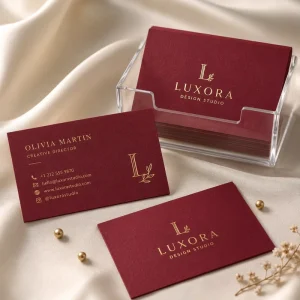 Custom Luxury Business Cards Silk Screen Printing Cardboard Gold Ink Premium Red Custom Shape Design-Thank You Cards for Small