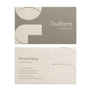 Custom Luxury Business Cards with Embossed Logo Premium Paper Textured Card Printing for Brand Identity