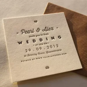 Custom Luxury Classic Letterpress Printing Invitations Card for Weddings Party Communion