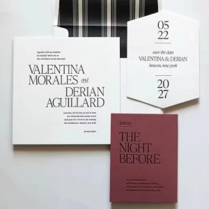 Custom Luxury Classic Wedding Invitation Cards Fancy Paper Letterpress Embossed Design Custom Logo for Wedding Ceremony Events