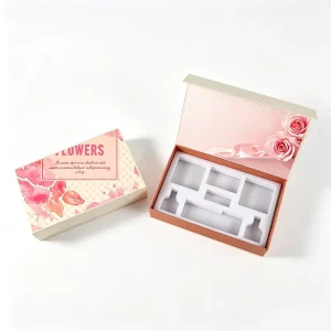 Custom Luxury Eco-Friendly Magnetic Closure Cosmetic Lotion Gift Set UV Embossed Foil Paper Packaging Box with Lip Gloss Sponge