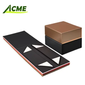 Custom Luxury Eco-Friendly Recycled Materials Folding Gift Box Magnetic Lid Black Paper Box