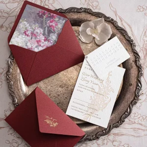 Custom Luxury Elegant Simple White Wedding Invitation Set