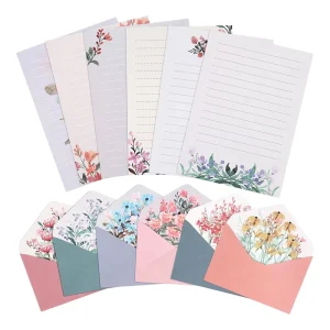 Custom Luxury Floral Flower Greeting Card Set with Envelopes Corrugated Board Small Business Thank You Card Printed