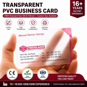 Custom Luxury Frosted Clear Transparent Card Plastic Pvc Nfc Business Card Printing Service with logo