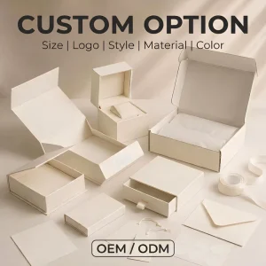 Custom Luxury Gift Packaging Box OEM Rigid Paper Box with Logo Print for Jewelry Perfume Cosmetics and Corporate Gift Set