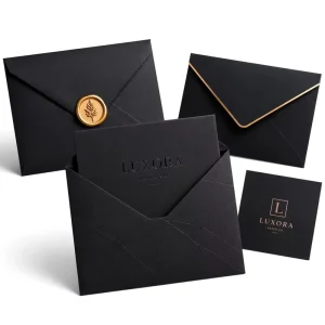 Custom Luxury Gold Foil Envelopes Hot Stamping Logo Wedding Invitation Business Pearlescent Paper Bulk Multi Size