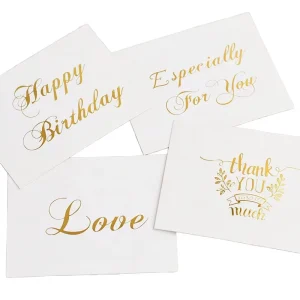 Custom Luxury Greeting Cards Gold Foil Embossed Letterpress Personalized Wedding Birthday Thank You Bulk Multi Design