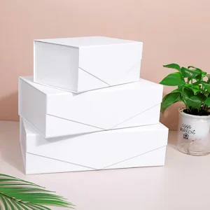 Custom Luxury High-End Design White Gift Box Waterproof Folding with Magnetic Feature Embossing Custom Sizes for Note Products