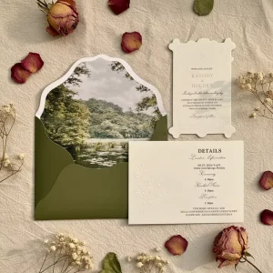 Custom Luxury Invitation Set, Fancy Paper With Envelopes, Letterpress & Embossing For High-End Business Dinners