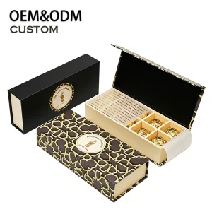 Custom Luxury Magnetic Flip Top Portable Chocolate Gift Box Rigid Cardboard Packaging with Sponge Liner Full Color Printing