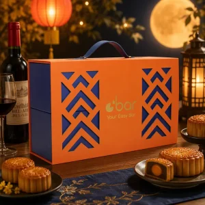 Custom Luxury Mooncake Packaging Box Wine Gift Box Set With Elegant Logo Printing Mid Autumn Festival Business Gifts