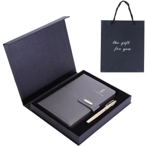 Custom Luxury PU Leather Soft Leather Skin Feel A5 Notebook Set for Business Travel