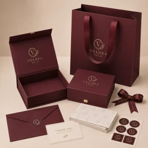 Custom Luxury Packaging Set with Debossed Paper Rigid Box