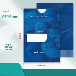 Custom Luxury Paper Hotel Key Card Holder Premium Hotel Room Key Envelope Customizable Hotel Key Card Sleeve