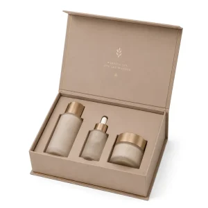 Custom Luxury Rigid Gift Box Magnetic Closure Cosmetic Skincare Set Gold Foil Stamping Embossing Eco Friendly Beauty Packaging