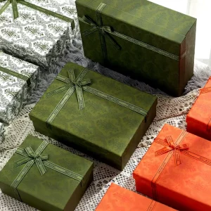 Custom Luxury Rigid Gift Box with Embossing Eco-Friendly Retro-Style Paper Packaging for Boutique Apparel & Cosmetics
