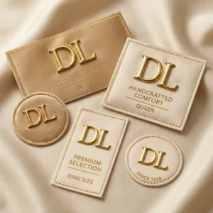 Custom Luxury Satin Mattress Corner Label Diagonal Ribbon Band with Logo High end Bedding Home Textile Accessories