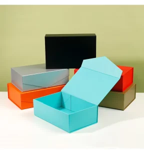Custom Luxury Square Folding Gift Box Eco Friendly Grey Board Multi Size Options Four Color Logo Printing Cosmetics Holiday