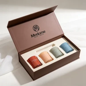 Custom Luxury UV Coating Logo E commerce Lingerie Jewelry Souvenirs Tea Candle Jar Rigid Magnetic Gift Packaging Box With Insert