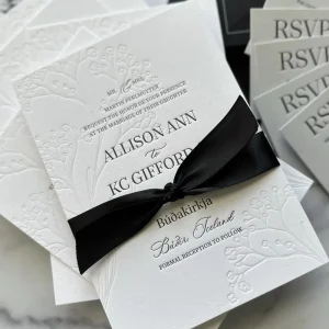 Custom Luxury Wedding & Event Invitations OEM Customer Design Letterpress Embossed Cotton Paper Cards