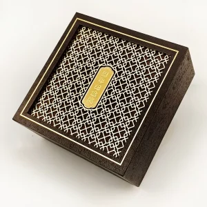 Custom Luxury Wood Grain Gift Box Flannel Lining Handcrafted Lid Base Nail Polish Oil Skin Care Serum Consumer Electronics Foil