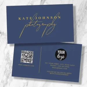 Custom Made Foil Stamped Printed Business Cards with QR Code Eco Friendly Coated Paper for Networking and Exhibition
