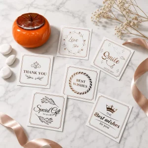 Custom Made Square Greeting Cards Rose Gold Foil Personalized Multi Message Gift Card Set Luxury