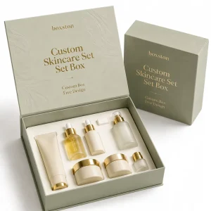 Custom Magnetic Box Packaging for Skin Care Serum Cosmetic Gift Set Supplier
