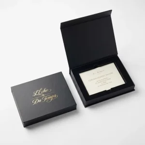Custom Magnetic Gift Box Embossing UV Coating Sponge Lining For Invitation Cards Playing Cards-Luxury Rigid Card Storage