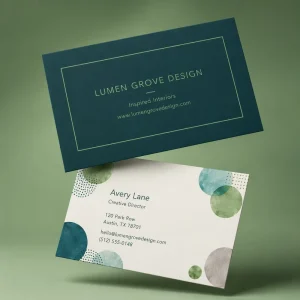 Custom Matte Finish Business Cards Thick Paper Low Glare for Interior Designers Logo Printing