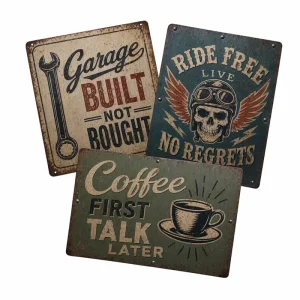 Custom Metal Advertising Sign Motor Oil Tin Plaque Retro Vintage Wall Decor