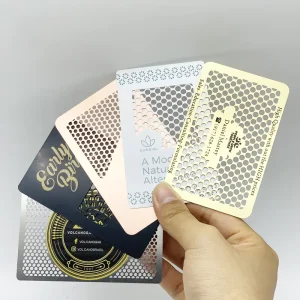 Custom Metal Business Card Gift Box Set Gold Stainless Steel Laser Engraved Logo Personalized