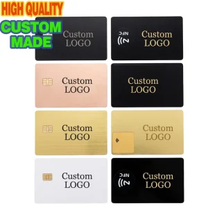 Custom Metal Business Cards Blank Metal Credit Card with EMV Chip Slot NFC Smart VIP Card DIY Laser Engraved