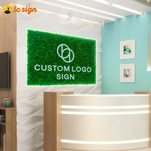 Custom Mixed Moss Logo, Branded Moss Wall,Natural Office Wall Sign Decor ,Custom Moss Letters Business Sign